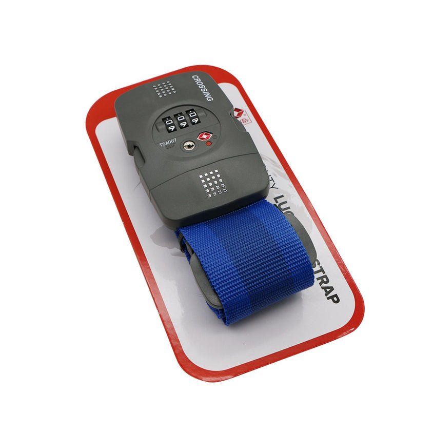 Crossing Luggage Strap With 3 Dial TSA Lock - Blue - Image 2