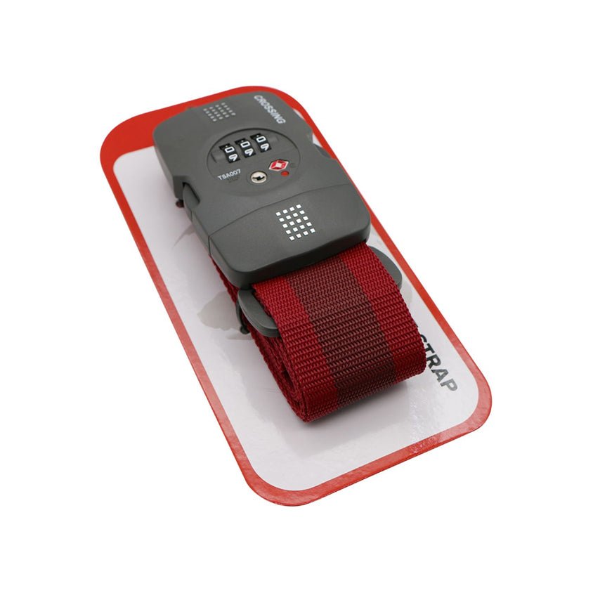 Crossing Luggage Strap With 3 Dial TSA Lock - Burgundy - Image 2